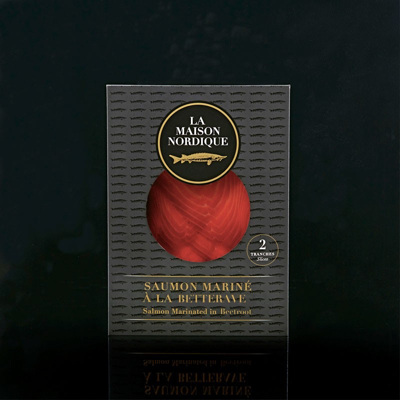 Saumon tranché mariné à la betterave (2 tranches) - La Maison Nordique