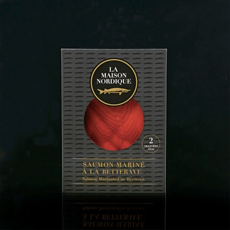 Saumon tranché mariné à la betterave (2 tranches) - La Maison Nordique