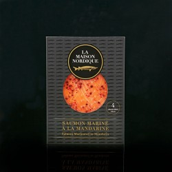 Saumon tranché mariné à la mandarine (4 tranches) - La Maison Nordique