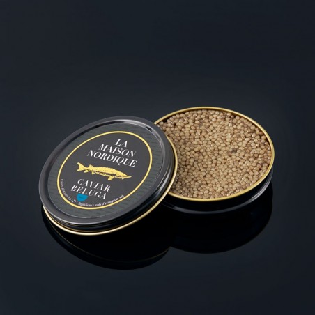 Open tin of Beluga caviar - La Maison Nordique