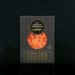 Saumon tranché mariné à la mandarine (2 tranches) - La Maison Nordique