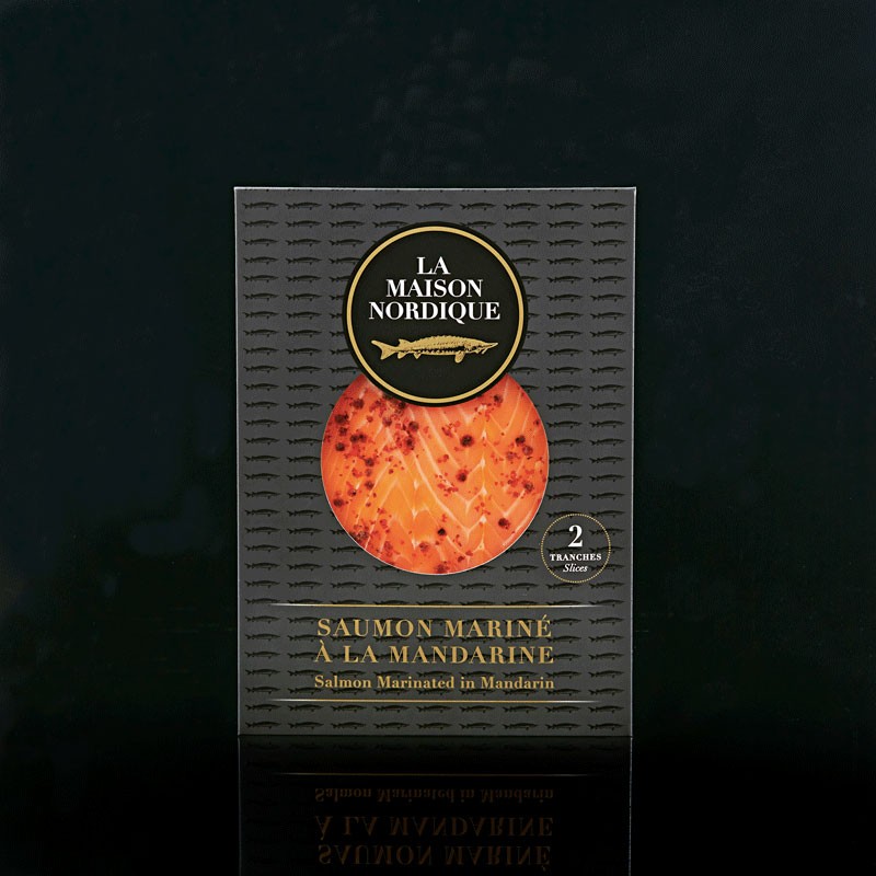 Saumon tranché mariné à la mandarine (2 tranches) - La Maison Nordique